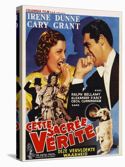 The Awful Truth, Belgian Movie Poster, 1937-null-Stretched Canvas