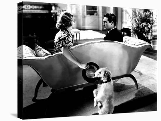 The Awful Truth, Irene Dunne, Asta, Cary Grant, 1937-null-Stretched Canvas
