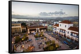 The Ayuntamiento Building at Parque Cespedes, Santiago De Cuba, Cuba, West Indies, Caribbean-Yadid Levy-Framed Stretched Canvas