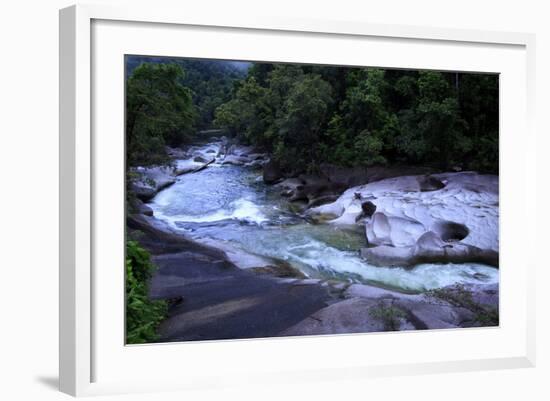 The Babinda Boulders Is a Fast-Flowing River Surrounded by Smooth Boulders, Queensland, Australia-Paul Dymond-Framed Photographic Print