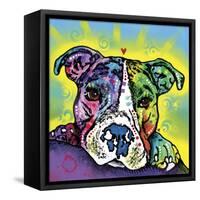 The Baby Pit Bull, Dogs, Pets, Animals,Baby, Pit bulls, Yellow glow, Star burst, Rays, white snout-Russo Dean-Framed Stretched Canvas