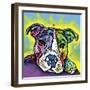 The Baby Pit Bull, Dogs, Pets, Animals,Baby, Pit bulls, Yellow glow, Star burst, Rays, white snout-Russo Dean-Framed Giclee Print