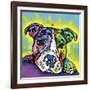 The Baby Pit Bull, Dogs, Pets, Animals,Baby, Pit bulls, Yellow glow, Star burst, Rays, white snout-Russo Dean-Framed Giclee Print