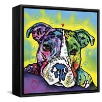 The Baby Pit Bull, Dogs, Pets, Animals,Baby, Pit bulls, Yellow glow, Star burst, Rays, white snout-Russo Dean-Framed Stretched Canvas