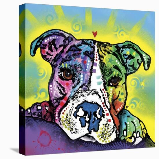 The Baby Pit Bull, Dogs, Pets, Animals,Baby, Pit bulls, Yellow glow, Star burst, Rays, white snout-Russo Dean-Stretched Canvas