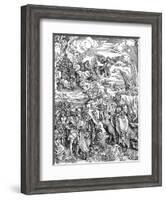 The Babylonian Whore from the "Apocalypse" or "The Revelations of St. John the Divine", Pub. 1498-Albrecht Dürer-Framed Giclee Print