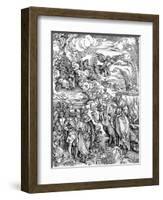 The Babylonian Whore from the "Apocalypse" or "The Revelations of St. John the Divine", Pub. 1498-Albrecht Dürer-Framed Giclee Print