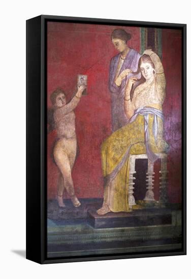 The Baccantis before the Feast in the Triclinium in the Villa Dei Misteri, Pompeii, Campania, Italy-Oliviero Olivieri-Framed Stretched Canvas