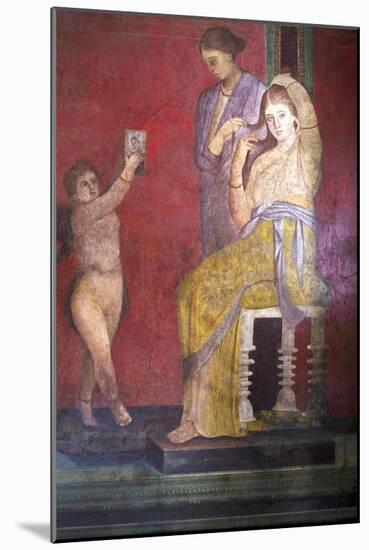The Baccantis before the Feast in the Triclinium in the Villa Dei Misteri, Pompeii, Campania, Italy-Oliviero Olivieri-Mounted Photographic Print