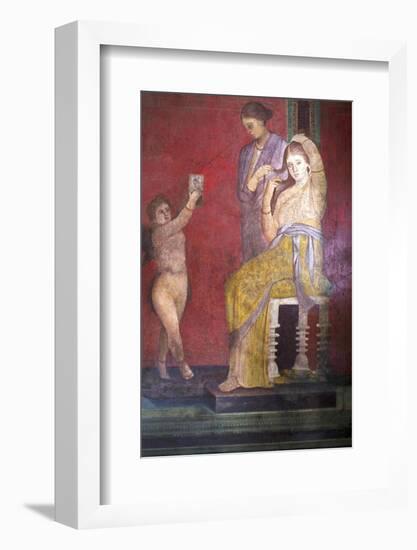 The Baccantis before the Feast in the Triclinium in the Villa Dei Misteri, Pompeii, Campania, Italy-Oliviero Olivieri-Framed Photographic Print