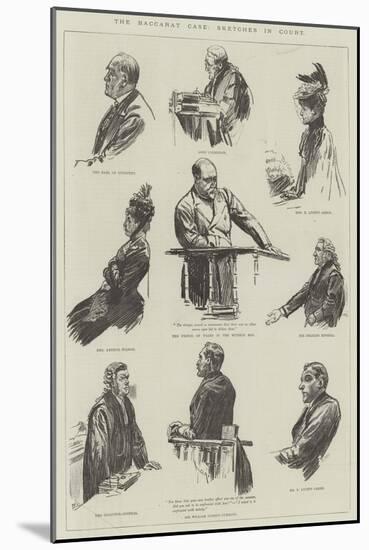 The Baccarat Case, Sketches in Court-William Douglas Almond-Mounted Giclee Print