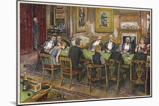 The Baccarat Scandal at Tranby Croft-null-Mounted Art Print