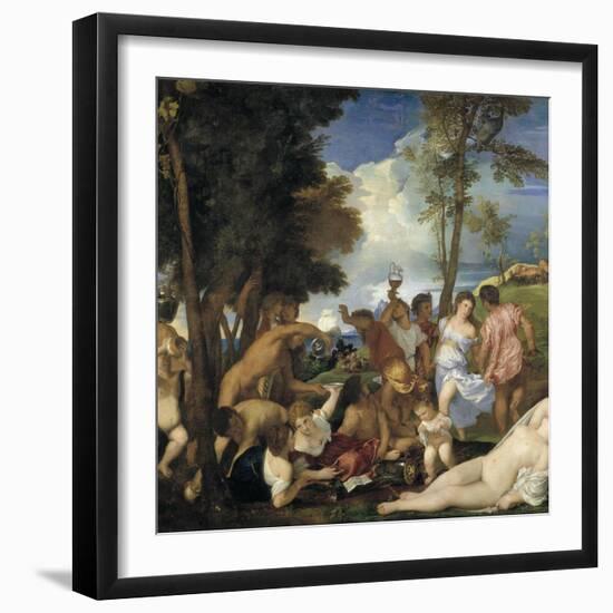 The Bacchanal of the Andrians, 1523-1526-Titian (Tiziano Vecelli)-Framed Giclee Print