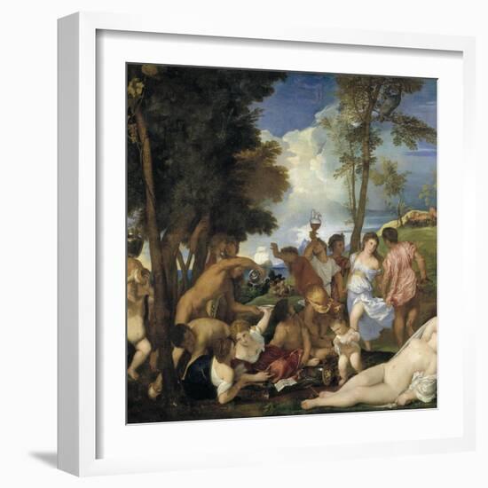 The Bacchanal of the Andrians, 1523-1526-Titian (Tiziano Vecelli)-Framed Giclee Print