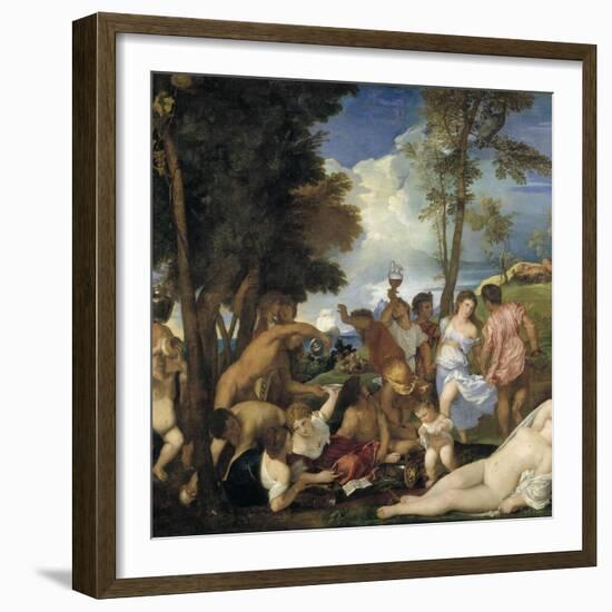 The Bacchanal of the Andrians, 1523-1526-Titian (Tiziano Vecelli)-Framed Giclee Print