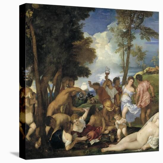 The Bacchanal of the Andrians, 1523-1526-Titian (Tiziano Vecelli)-Stretched Canvas