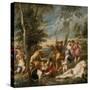 The Bacchanal of the Andrians-Peter Paul Rubens-Stretched Canvas