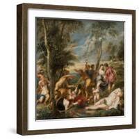 The Bacchanal of the Andrians-Peter Paul Rubens-Framed Giclee Print