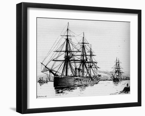 The Bacchante, Speed 16 Knots an Hour, 1884-null-Framed Giclee Print