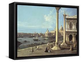 The Bacino Di San Marco and the Church of Santa Maria Della Salute, Venice, from the Piazzetta-Bernardo Bellotto-Framed Stretched Canvas