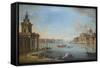 The Bacino Di San Marco, Venice, Looking East, with the Church of San Giorgio Maggiore-Antonio Joli-Framed Stretched Canvas