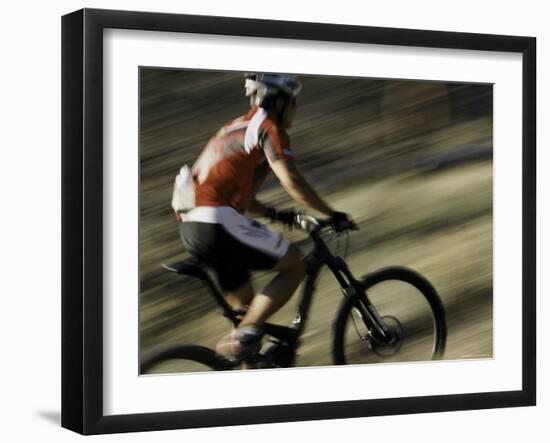 The Back of a Mountain Biker, Mt. Bike-Michael Brown-Framed Photographic Print