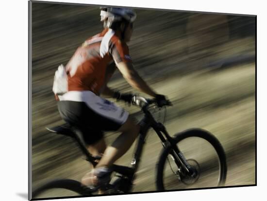 The Back of a Mountain Biker, Mt. Bike-Michael Brown-Mounted Photographic Print