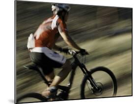 The Back of a Mountain Biker, Mt. Bike-Michael Brown-Mounted Photographic Print