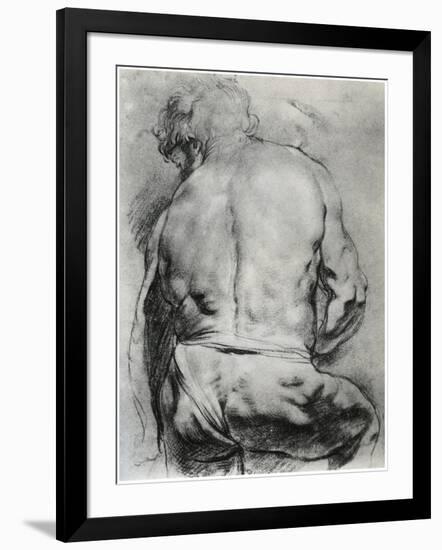 The Back of a Nude Man, C1610-Peter Paul Rubens-Framed Giclee Print