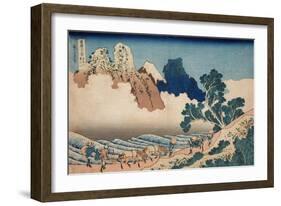 The back of the Fuji from the Minobu river, c.1830-Katsushika Hokusai-Framed Giclee Print