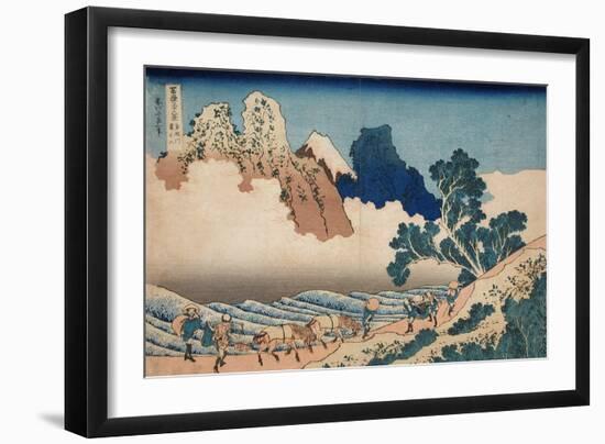 The back of the Fuji from the Minobu river, c.1830-Katsushika Hokusai-Framed Giclee Print