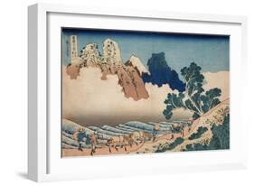 The back of the Fuji from the Minobu river, c.1830-Katsushika Hokusai-Framed Giclee Print