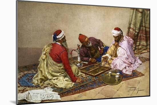 The Backgammon Players-Giulio Rosati-Mounted Giclee Print