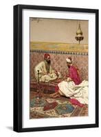 The Backgammon Players-Giulio Rosati-Framed Premium Giclee Print