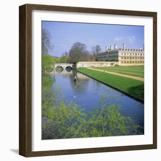 The Backs, River Cam, Clare College, Cambridge, Cambridgeshire, England, UK-Geoff Renner-Framed Photographic Print