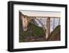 The backside view of Bixby Bridge against the Pacific Ocean-Sheila Haddad-Framed Photographic Print