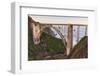 The backside view of Bixby Bridge against the Pacific Ocean-Sheila Haddad-Framed Photographic Print