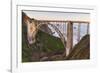 The backside view of Bixby Bridge against the Pacific Ocean-Sheila Haddad-Framed Photographic Print