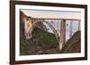 The backside view of Bixby Bridge against the Pacific Ocean-Sheila Haddad-Framed Photographic Print