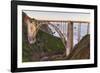 The backside view of Bixby Bridge against the Pacific Ocean-Sheila Haddad-Framed Photographic Print