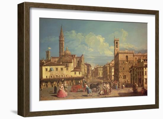 The Badia Fiorentina and the Palazzo Del Podesta in Piazza di San Firenze, circa 1754-Giuseppe Zocchi-Framed Giclee Print