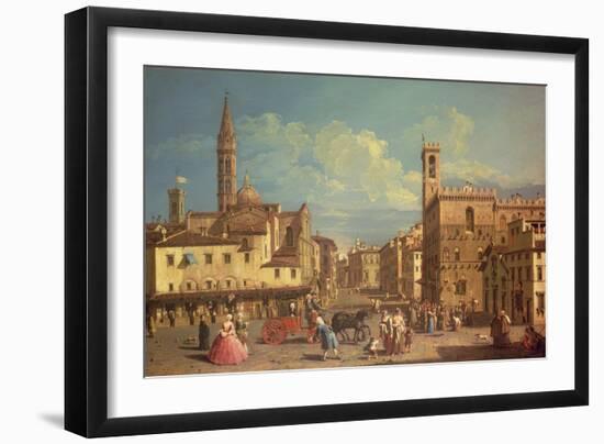 The Badia Fiorentina and the Palazzo Del Podesta in Piazza di San Firenze, circa 1754-Giuseppe Zocchi-Framed Giclee Print