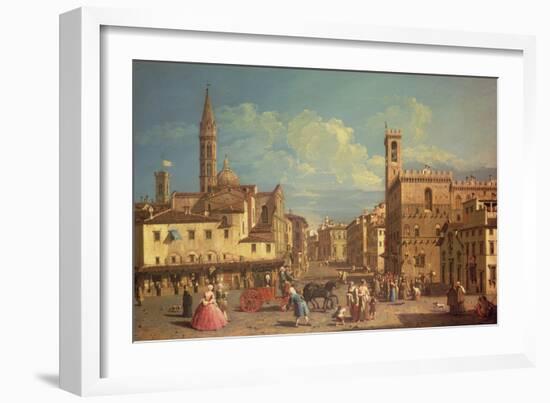 The Badia Fiorentina and the Palazzo Del Podesta in Piazza di San Firenze, circa 1754-Giuseppe Zocchi-Framed Giclee Print