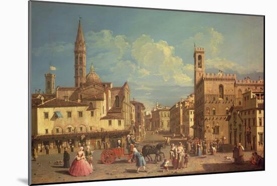 The Badia Fiorentina and the Palazzo Del Podesta in Piazza di San Firenze, circa 1754-Giuseppe Zocchi-Mounted Giclee Print