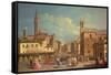 The Badia Fiorentina and the Palazzo Del Podesta in Piazza di San Firenze, circa 1754-Giuseppe Zocchi-Framed Stretched Canvas