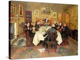 The Bagman's Toast "Sweethearts and Wives"-Walter Dendy Sadler-Stretched Canvas