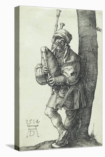 The Bagpiper, 1514-Albrecht Dürer-Stretched Canvas