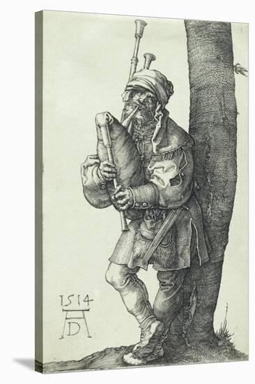 The Bagpiper, 1514-Albrecht Dürer-Stretched Canvas