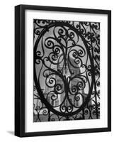 The Bahai Temple Standing Tall Behind the Entry Gates-George Skadding-Framed Photographic Print