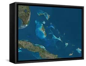 The Bahamas, Satellite Image-null-Framed Stretched Canvas